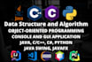 do oop, data structure, and database projects in java, python, cpp, and  c sharp