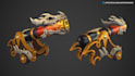 model stylized 3d weapons with a low polycount
