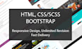 create responsive website using HTML, CSS, scss, bootstrap