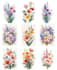 create watercolor flowers print art for digital download