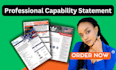 design 1 page capability statement for federal government contractors business