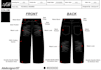 create a professional denim pant tech pack with size chart and bom