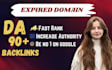 premium expired domain research backlink from da 90 site
