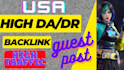 create DR 77 dofollow guest post SEO backlinks from high authority