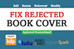 fix book cover design errors for amazon KDP ingramspark lulu