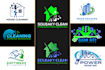 design cleaning service, pressure wash, clean house, commercial or business logo