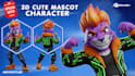 model a cute 3d cartoon character or animal with rigging for animation