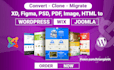 design convert figma psd xd pdf html image sketch to wordpress joomla wix