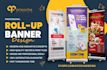 create a modern, eye catching roll up banner design