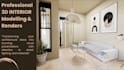 do interior rendering with cinematic lighting and materials