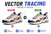 do vector tracing and image to vector manually in adobe illustrator in few hours