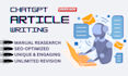 write a seo optimized article using chatgpt with manaully reasearch