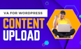 upload articles, content, and blog posts as wordpress VA virtual assistant