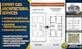 convert PDF or sketch to autocad 2d floor plan house plans