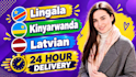 translate english to kinyarwanda, lingala and latvian