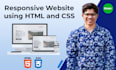 create a responsive website using HTML and CSS