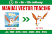 manual vector tracing, redraw logo or graphic design