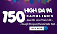create 150 high da pa manual blog comments backlinks