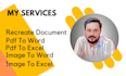 recreate or retype your pdf to word or excel