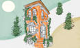 custom minimalis architecture line art illustration