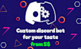 create and develop discord bot on python for your tasty