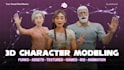 do 3d character modeling, assets, textured games, rig, animation, in blender