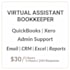 be your  bookkeeping and admin virtual assistant