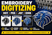 do embroidery digitizing into dst pes jef emb