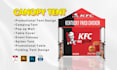 design table cover, flag and canopy tent in just 24 hours