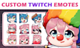 draw custom cute twitch emotes