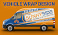 make awesome car wrap design, van wrap, and any vehicle wrap