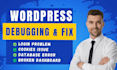 fix wordpress critical error, database error, white screen death