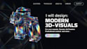 create eye catching 3d visuals for websites, ads and socials