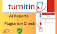 provide urgent plagiarism reports and ai checks for your documents