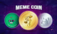 design a meme cryptocurrency logo coin with a twitter banner