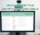 make ai title and meta description generator in google sheets