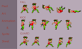 cerate the character you want in animated pixel art sprites