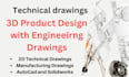 make professional 2d technical drawings, machinery, assembly, mechanical dwg