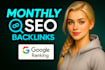 monthly off page SEO link building white hat dofollow backlinks for google rank