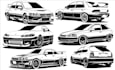 create a black and white vector illustration for your car