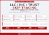 skip trace llc, inc  trust business owners names, phones, emails  addresses