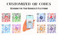 create stylish custom unique qr codes design with logo
