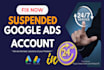 reactivate suspended google ads account and fix appeal error