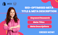 write SEO meta titles, meta descriptions and keyword research