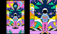 create colorful psychedelic and trippy style illustration