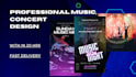 do music or concert event poster or retro design in 20hrs