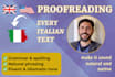 proofread your italian text to make it clear and fluent