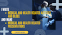 write medical and health articles and blogs