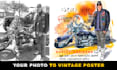turn your motorcycle photo into a vintage poster
