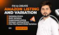 fix your amazon product listing variation issues and listing errors, amazon va